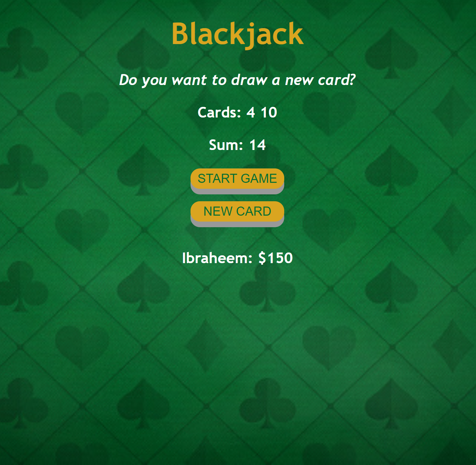 An image of a Blackjack game